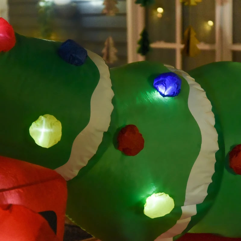 6ft Long Inflatable Holiday Christmas Outdoor Blow Up Lawn Display w Light, Santa in Red Truck