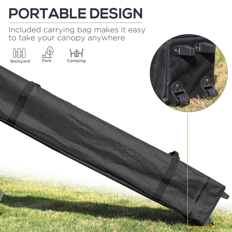20' x 10' Folding Pop Up Canopy Tent with Sidewalls - Portable UV Protection Outdoor Shelter