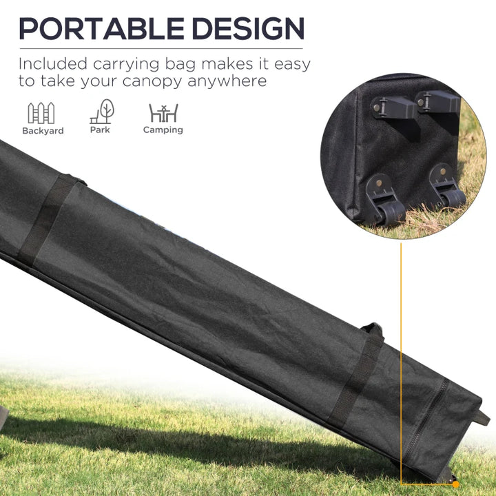 20' x 10' Folding Pop Up Canopy Tent with Sidewalls - Portable UV Protection Outdoor Shelter