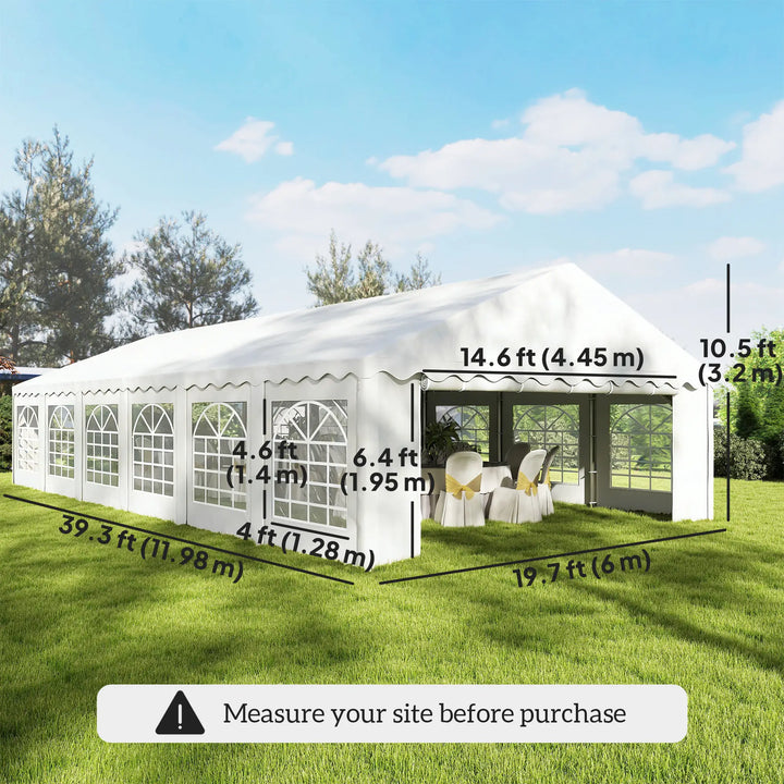 40' x 20' Deluxe Heavy Duty Outdoor Party Wedding Event Tent Gazebo Canopy w 12 Removeable Walls