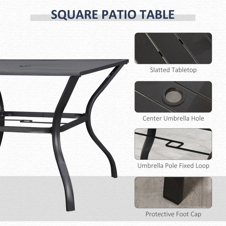 5pc Steel Bistro Dining Table w 4 High-Back Mesh Swivel Rocking Chairs, Outdoor Patio, Brown