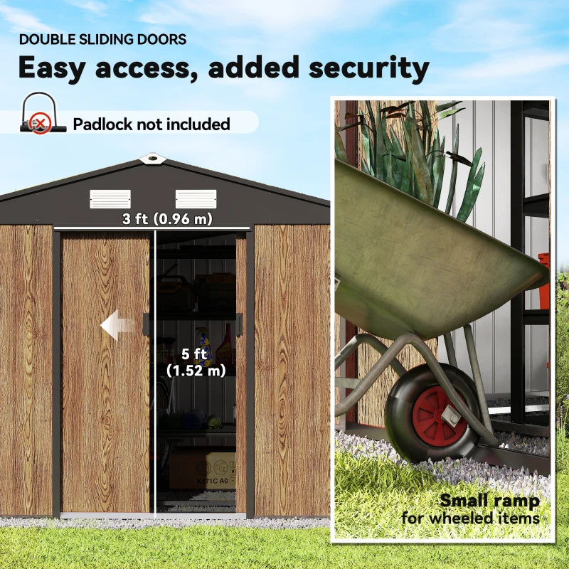 Garden Storage Shed with Lockable Double Doors - Spacious Outdoor Tool Storage