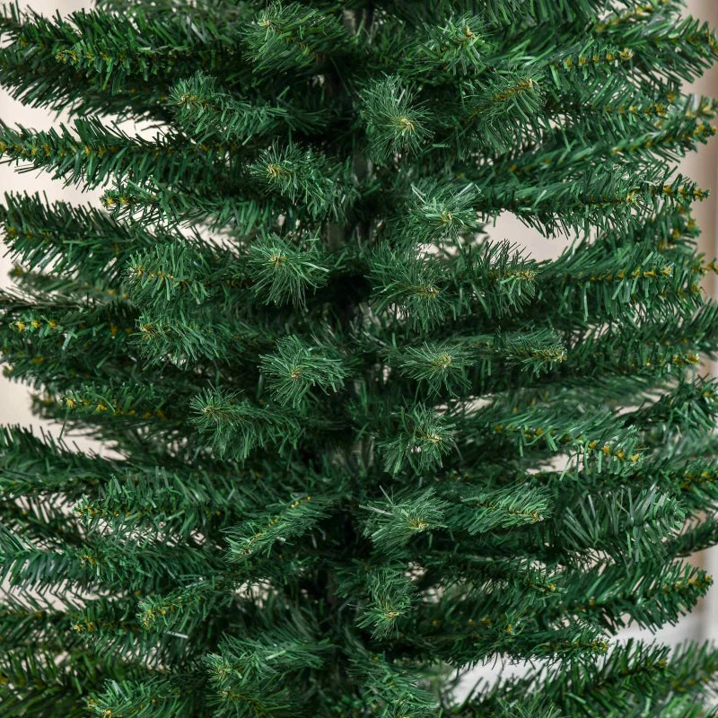 NEW 7ft 499-Tip Unlit Slim Pencil Artificial Christmas Holiday Xmas Tree Decor w Base, Green