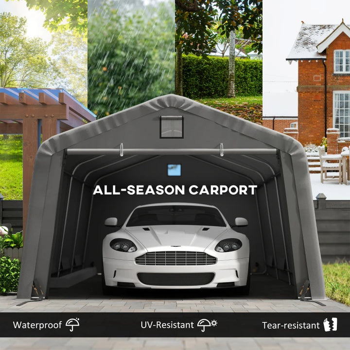 12' x 20' Portable Garage Canopy - Heavy Duty Car Shelter with Ventilation Windows