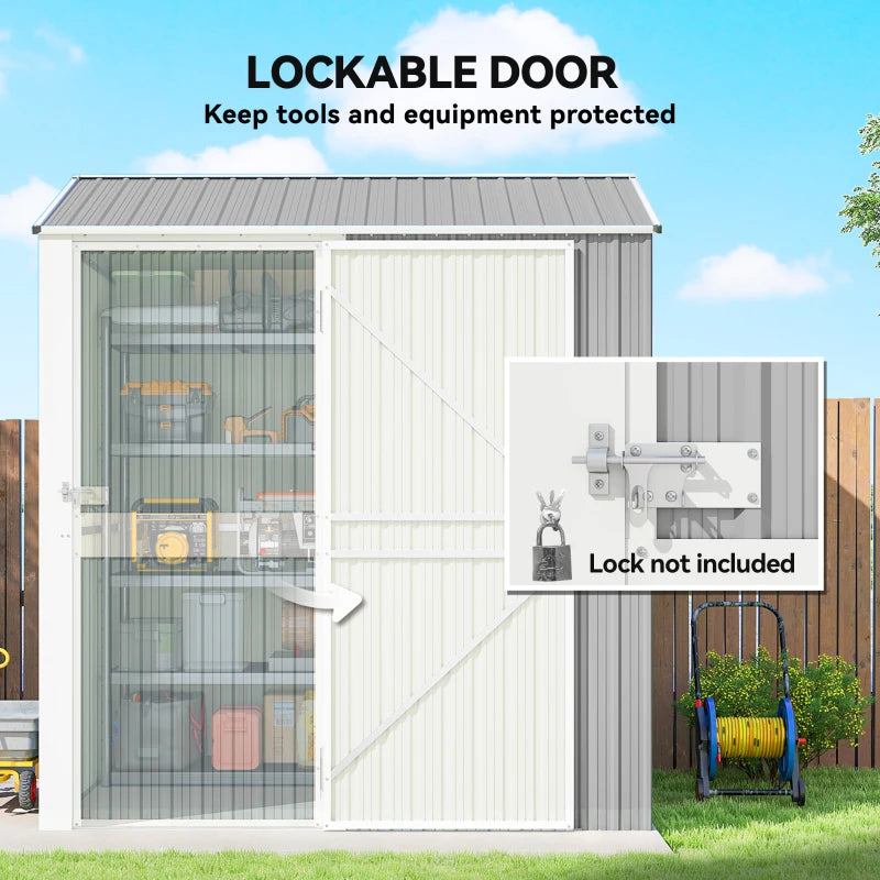 Tall Outdoor Storage Shed 7' x 6' - Weatherproof Lockable Garden Shed