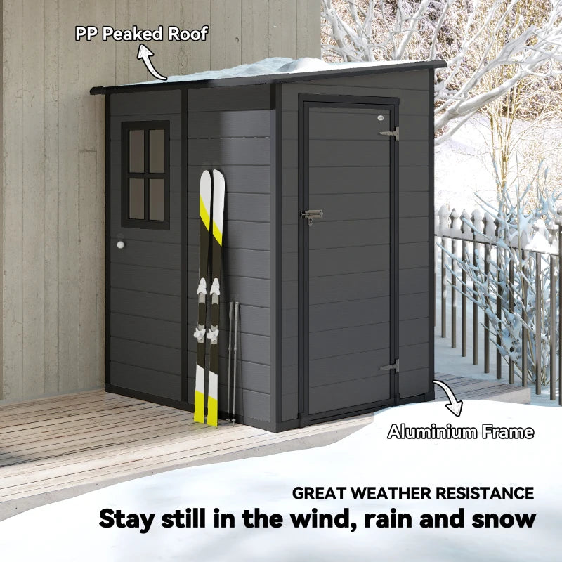 4'x5' Garden Storage Shed Lean-To - Lockable Weatherproof Outdoor Tool Storage