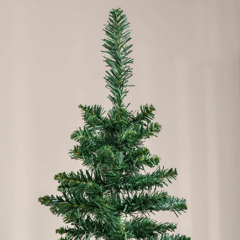 NEW 7ft 499-Tip Unlit Slim Pencil Artificial Christmas Holiday Xmas Tree Decor w Base, Green