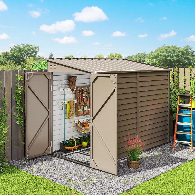 Steel Outdoor Storage Shed Lean-To Design - Secure Backyard Storage