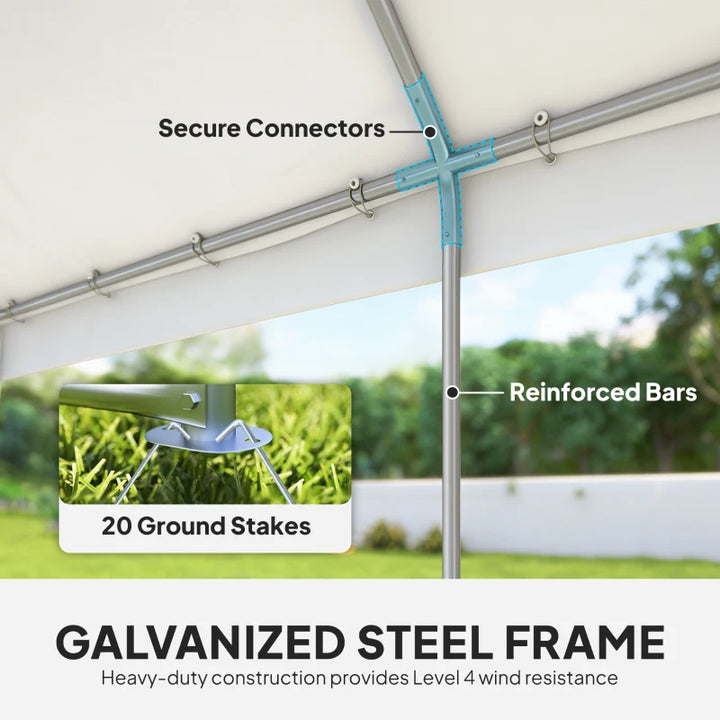 Heavy Duty 20' x 13' Party Tent with Removable Sidewalls - Outdoor Event Shelter