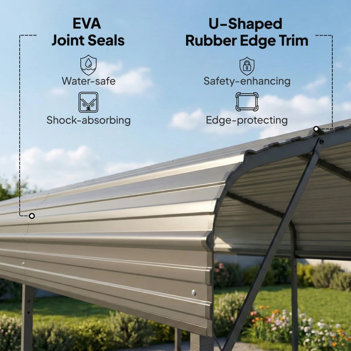 Heavy Duty 11 x 15 ft Metal Carport Canopy - Weather Resistant Outdoor Shelter