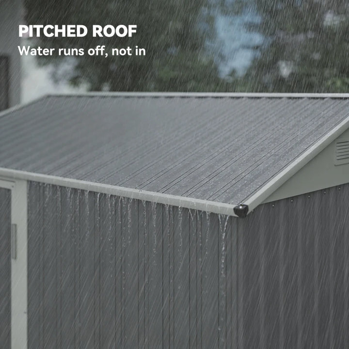 Tall Outdoor Storage Shed 7' x 6' - Weatherproof Lockable Garden Shed