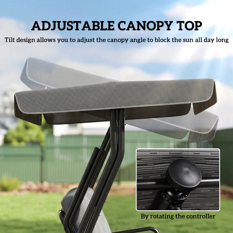 3-Person Patio Swing Chair with Canopy - Comfortable Outdoor Seating