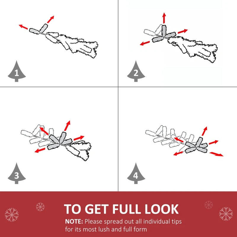 6ft 1000-Tip Pre-lit Classic Artificial Christmas Holiday Xmas Tree w 250 LED Lights, White