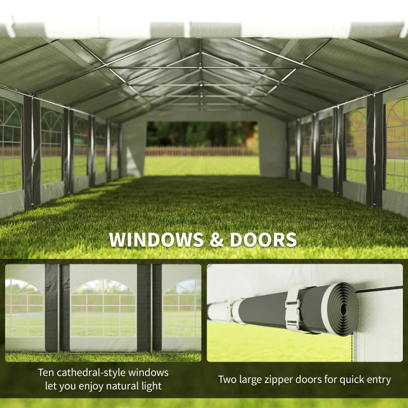 Heavy Duty Large Party Tent 20'x33' with Removable Sidewalls - Durable Outdoor Event Shelter