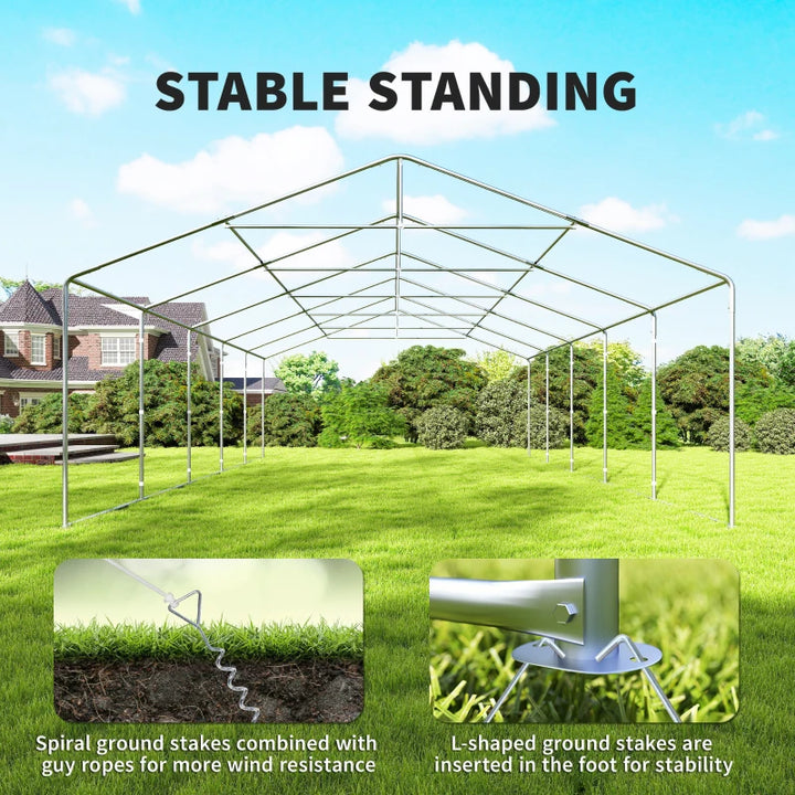 Heavy Duty Large Party Tent and Carport with Removable Sidewalls - Durable Outdoor Shelter