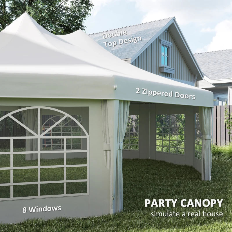 Decagonal Wedding Event Party Tent - Large Durable Outdoor Canopy with Removable Walls