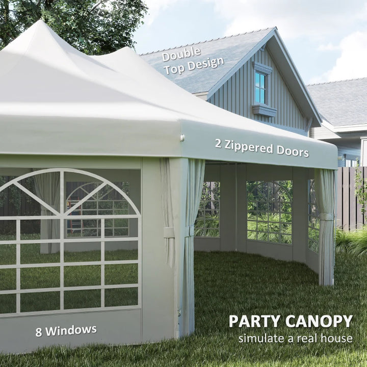 Decagonal Wedding Event Party Tent - Large Durable Outdoor Canopy with Removable Walls