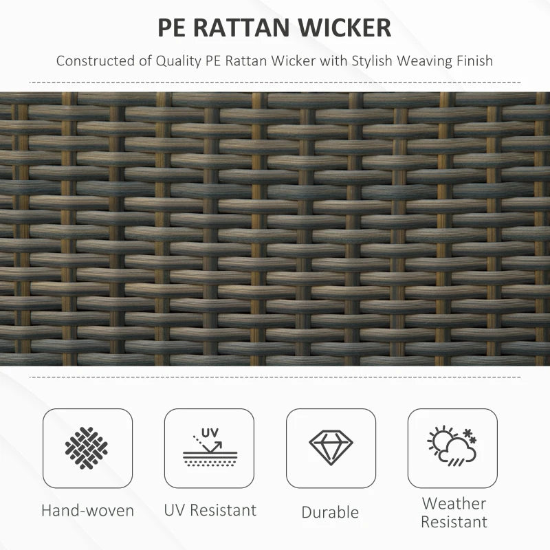 41" Rattan Wicker Storage Deck Box Bench w Seat Cushion for Indoor Outdoor Patio, Brown, Grey