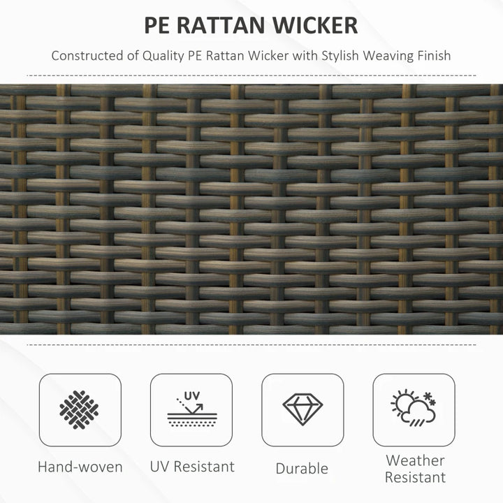 41" Rattan Wicker Storage Deck Box Bench w Seat Cushion for Indoor Outdoor Patio, Brown, Grey