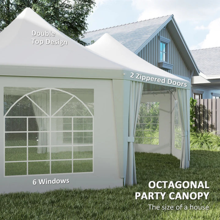 Octagonal Wedding Event Party Tent - Spacious Outdoor Gazebo with Removable Walls