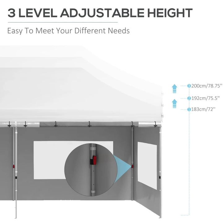 20' x 10' Folding Pop Up Canopy Tent with Sidewalls - Portable UV Protection Outdoor Shelter