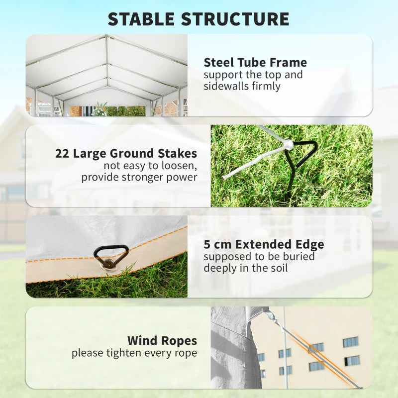 Heavy Duty Large Party Tent & Carport Canopy - Durable Outdoor Shelter with Removable Sidewalls