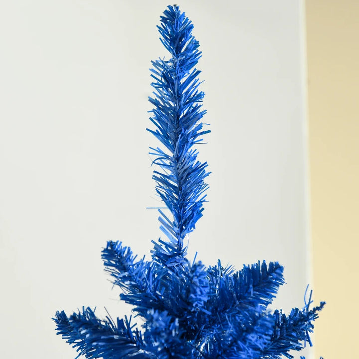NEW 5ft 250-Tip Unlit Slim Pencil Artificial Christmas Holiday Tree w Base, Xmas Decor, Deep Blue
