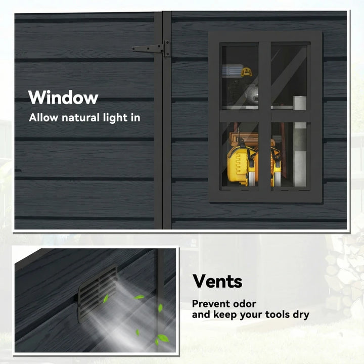 Outdoor Storage Shed with Lockable Door - Durable Weather-Resistant Garden Shed