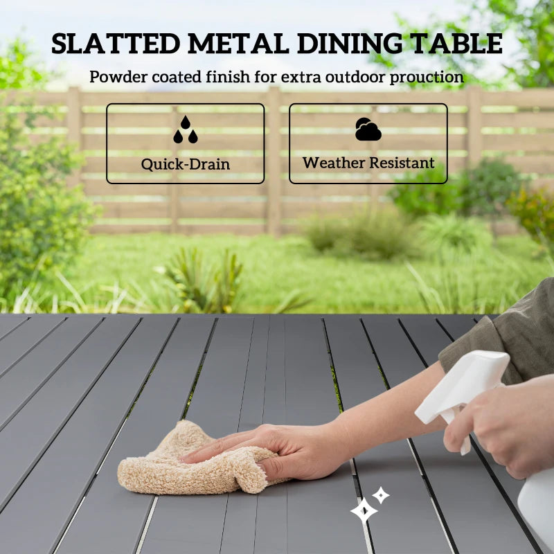 7 Pieces Outdoor Dining Set for 6 - Durable Stackable Patio Furniture with Rectangular Table