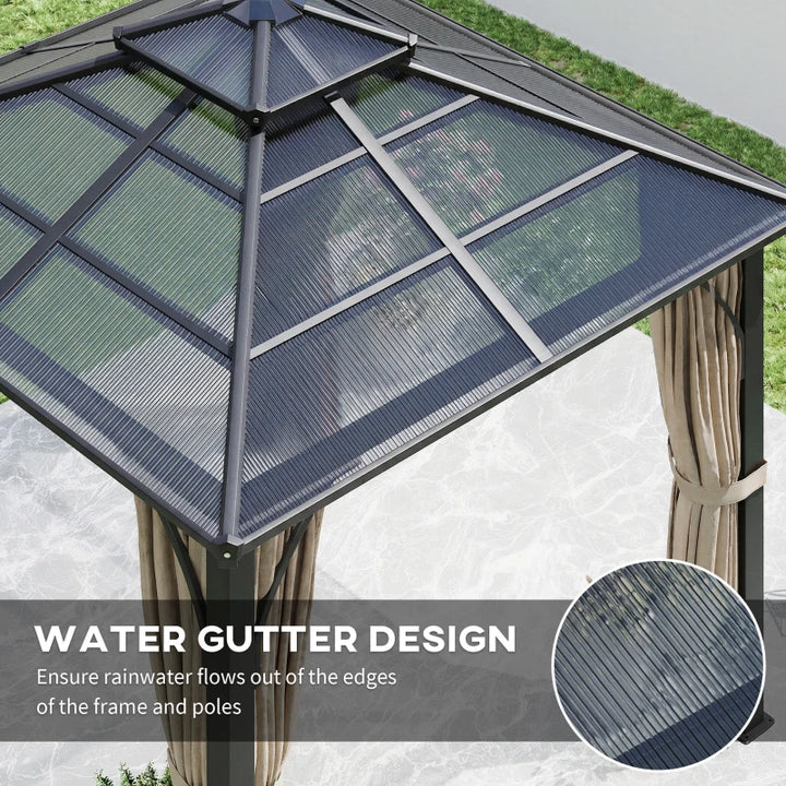 10' x 10' Hardtop Gazebo with Polycarbonate Roof - Durable Outdoor Patio Shelter