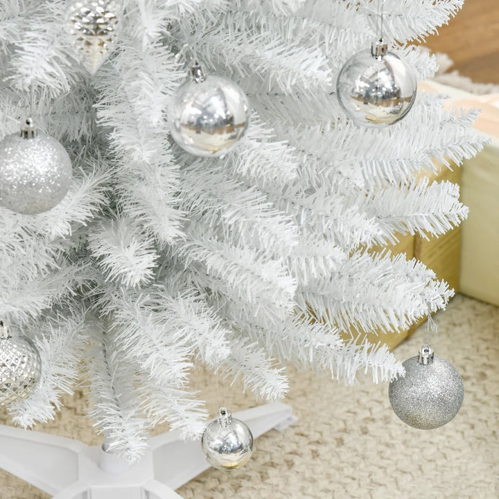 NEW 7ft 499-Tip Unlit Slim Pencil Artificial Christmas Holiday Xmas Tree Decor w Base, White