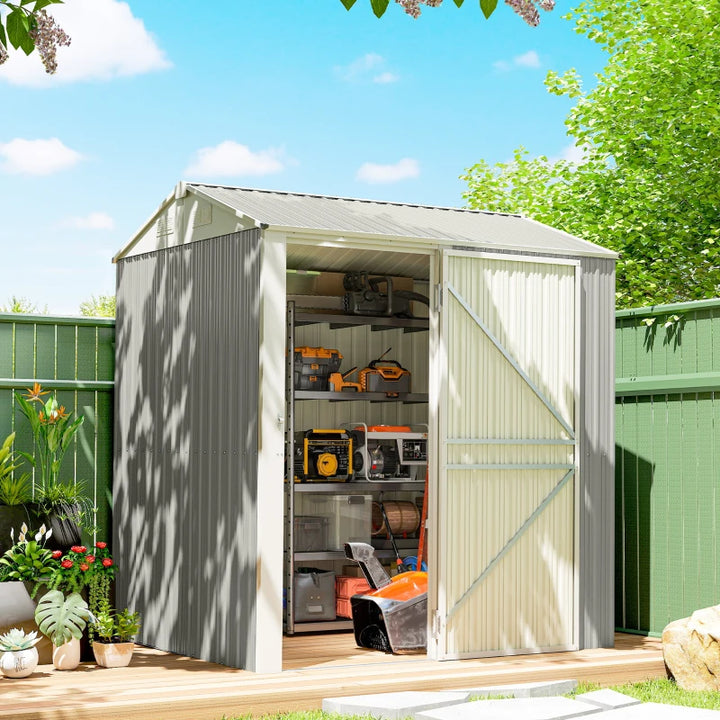 Tall Outdoor Storage Shed 7' x 6' - Weatherproof Lockable Garden Shed