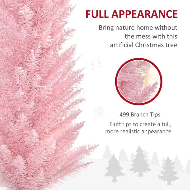 NEW 7ft 499-Tip Unlit Slim Pencil Artificial Christmas Holiday Xmas Tree Decor w Base, Pink