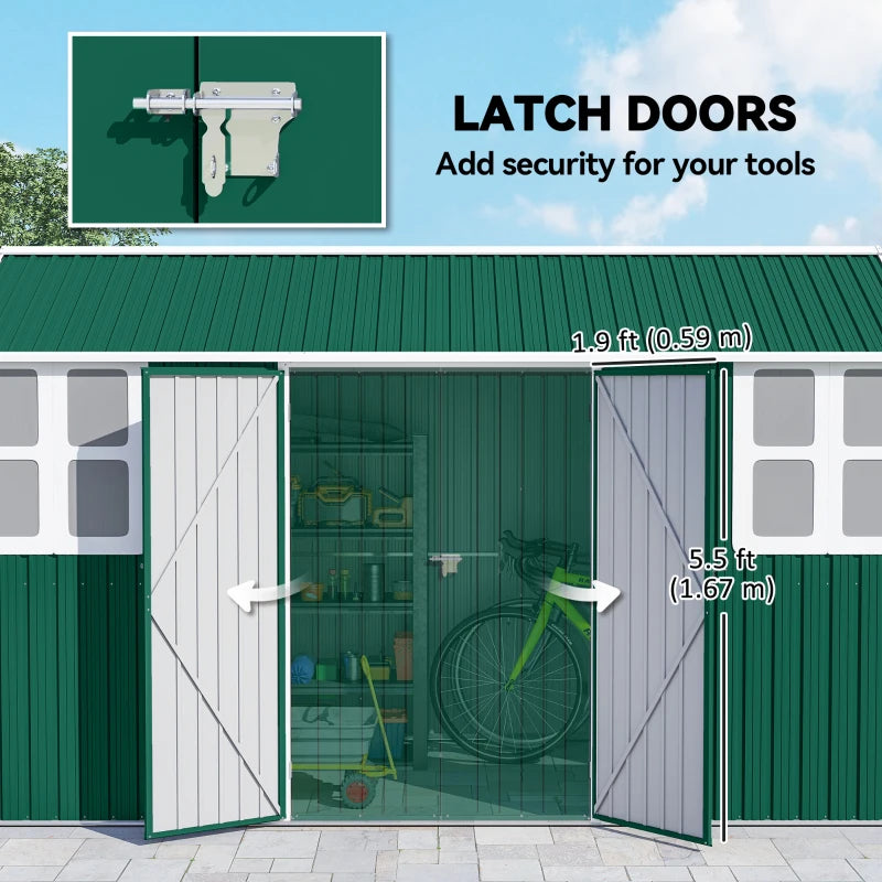 Metal Garden Storage Shed 12' x 5.5' - Secure Outdoor Tool Storage