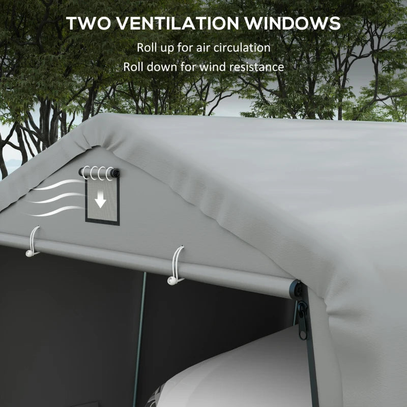 12' x 20' Portable Garage Canopy - Heavy Duty Car Shelter with Ventilation Windows