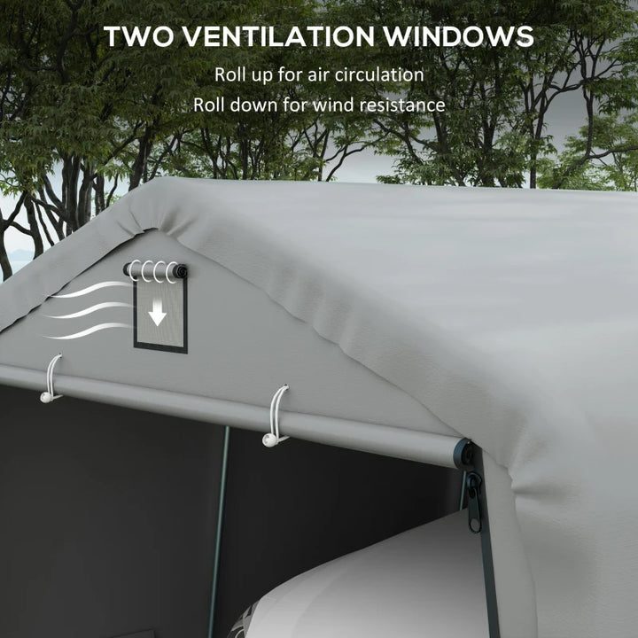 12' x 20' Portable Garage Canopy - Heavy Duty Car Shelter with Ventilation Windows