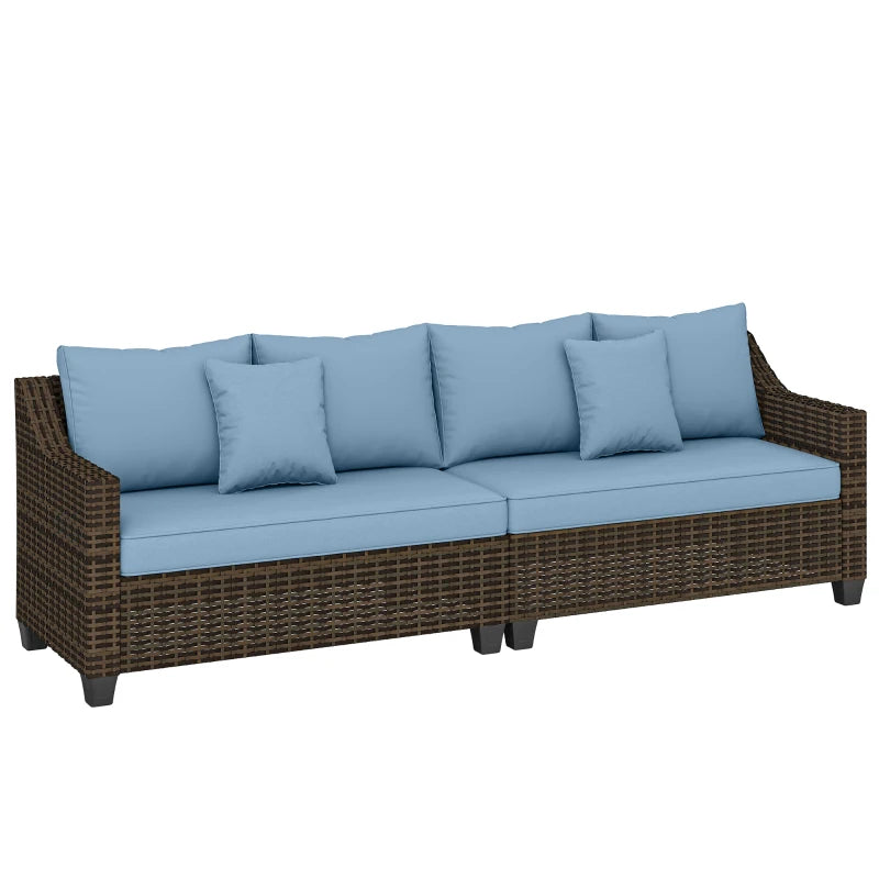 Modular PE Wicker Outdoor Couch Sofa - Durable 4-Seater Patio Lounge Set