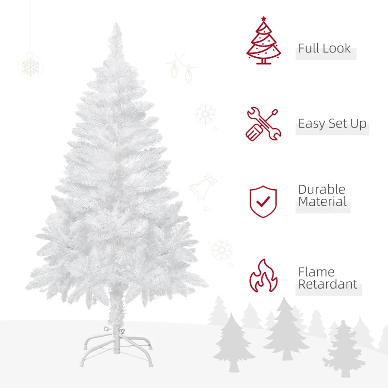 NEW 4ft 202-Tip Unlit Artificial Christmas Holiday Fake Xmas Tree w Folding Base, White