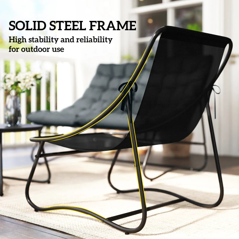 4 Piece Patio Furniture Set with Loveseat, Chairs and Round Table - Durable Outdoor Conversation Set