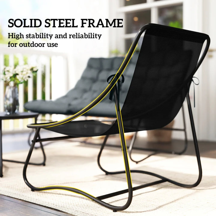 4 Piece Patio Furniture Set with Loveseat, Chairs and Round Table - Durable Outdoor Conversation Set