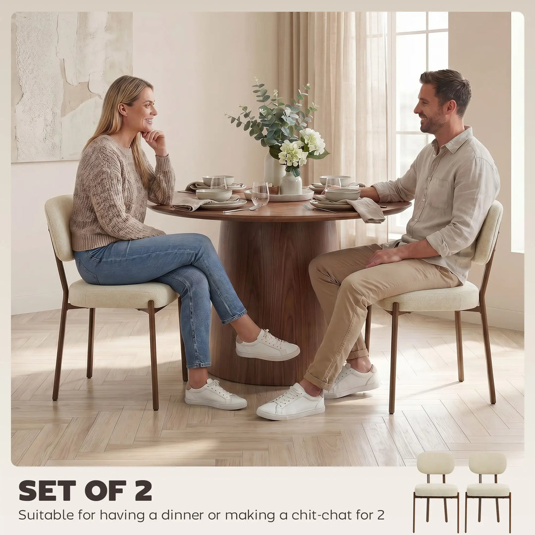 Heritage Upholstered Linen-Look Dining Chairs - Modern Comfort & Style, Set of 2, Beige