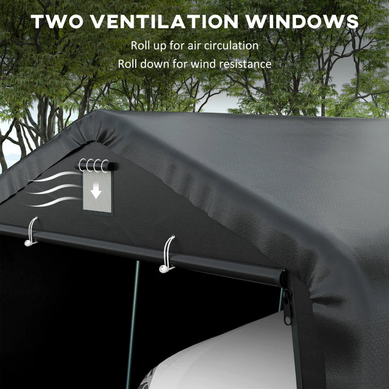 12' x 20' Portable Garage Canopy - Heavy Duty Weatherproof Car Shelter