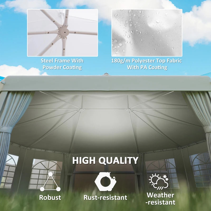 Decagonal Wedding Event Party Tent - Large Durable Outdoor Canopy with Removable Walls