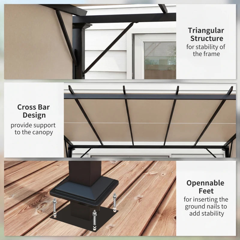 12' x 10' Outdoor Patio Gazebo Pergola with Retractable Canopy - Adjustable Shade and Durable Steel Frame