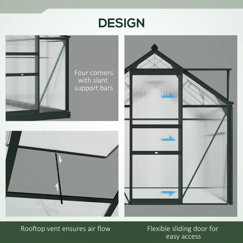 Outdoor Greenhouse Kit with Polycarbonate Panels - Year-Round Gardening Solution