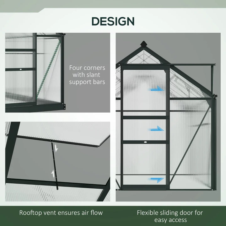 Outdoor Greenhouse Kit with Polycarbonate Panels - Year-Round Gardening Solution