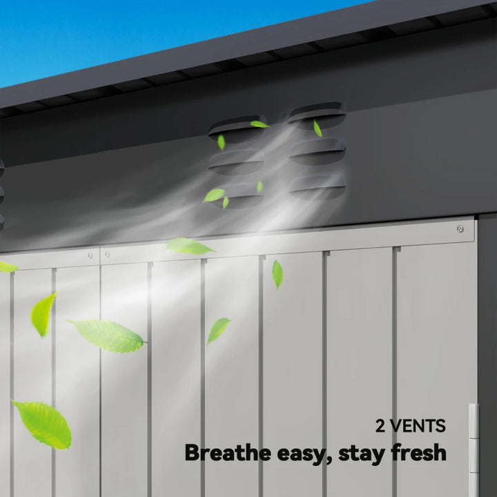 Galvanized Steel Garden Storage Shed 9' x 4' - Durable Outdoor Tool Organizer