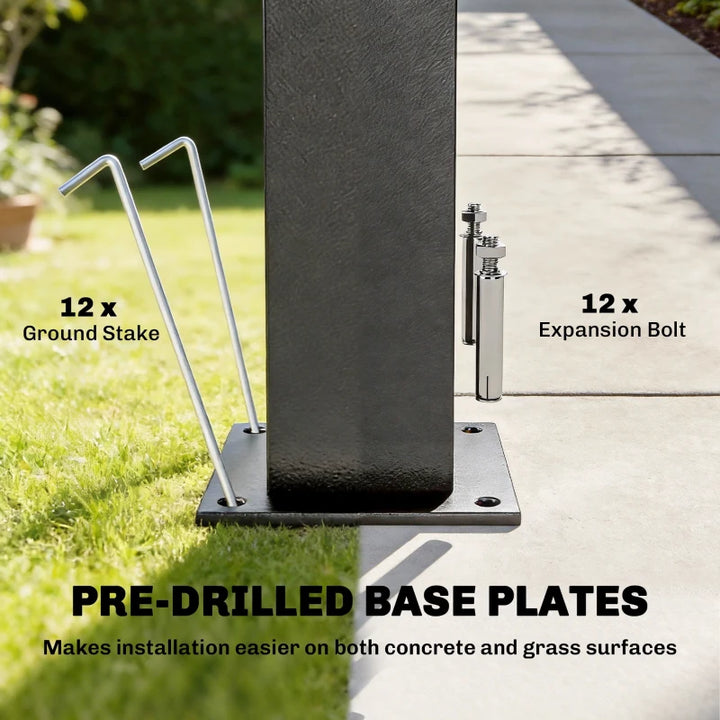 Hardtop Grill Gazebo with Side Shelves - Durable Outdoor BBQ Shelter 12 x 6 ft