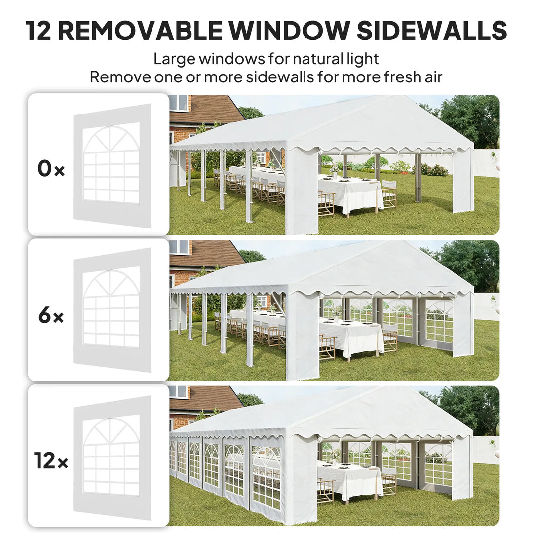 40' x 20' Deluxe Heavy Duty Outdoor Party Wedding Event Tent Gazebo Canopy w 12 Removeable Walls
