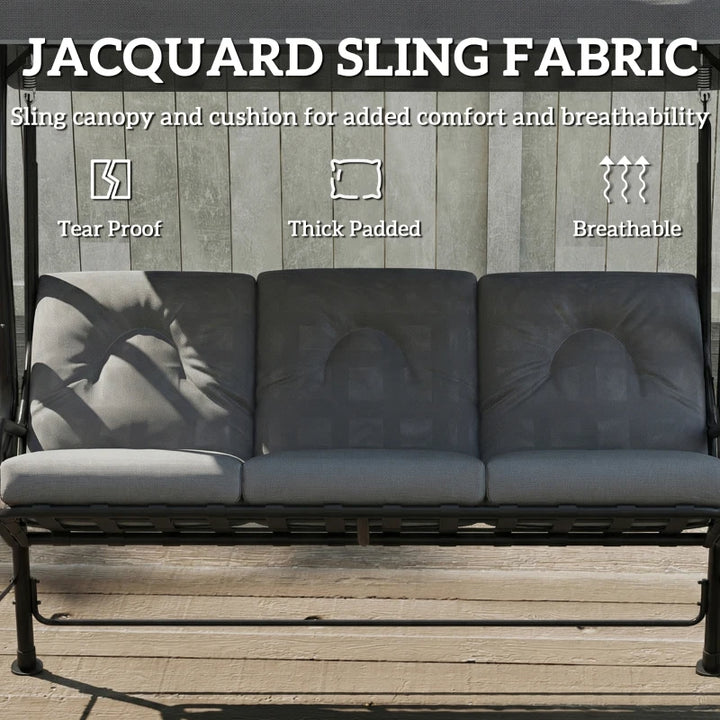 3-Person Patio Swing Chair with Canopy - Comfortable Outdoor Seating